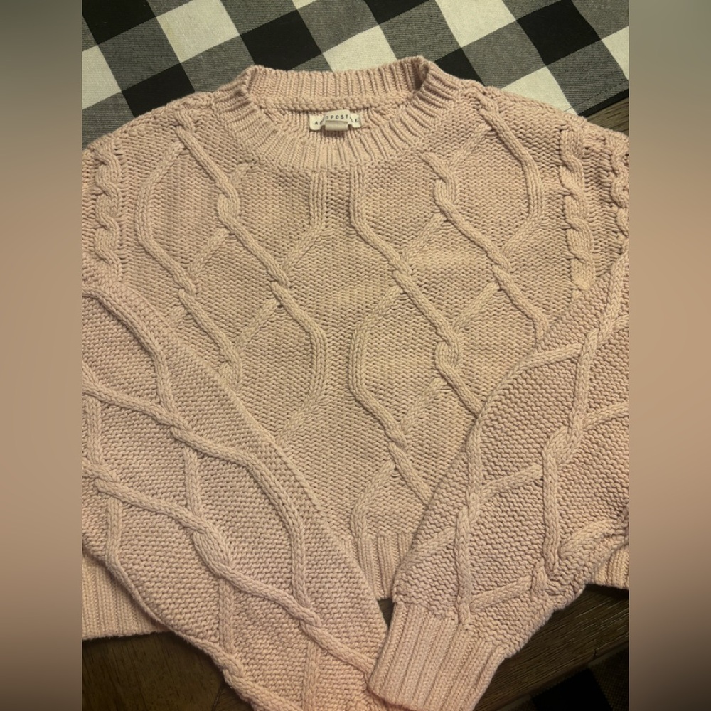 Crop cable knit sweater